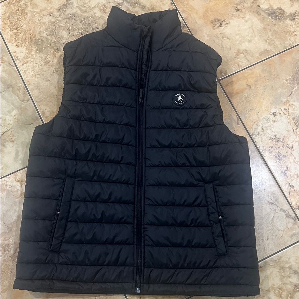 Original Penguin Black Quilted Puffer Vest